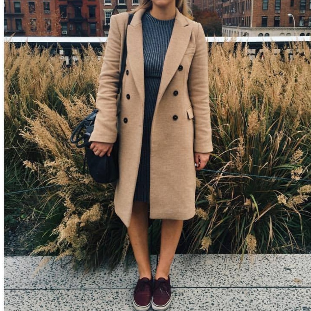 ZARA Masculine double breasted camel coat size M